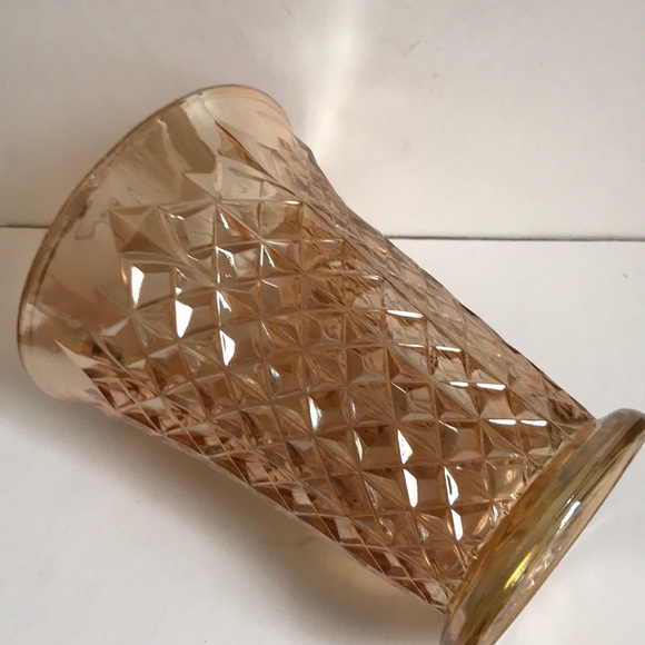 Vintage Marigold carnival iridescent trumpet vase - Picture 6 of 11